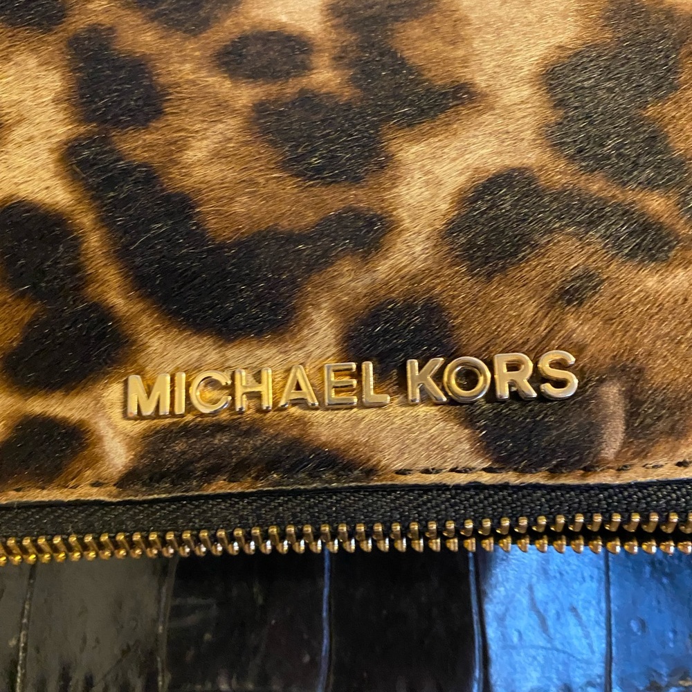 Michael Kors leopard calf hair crossbody